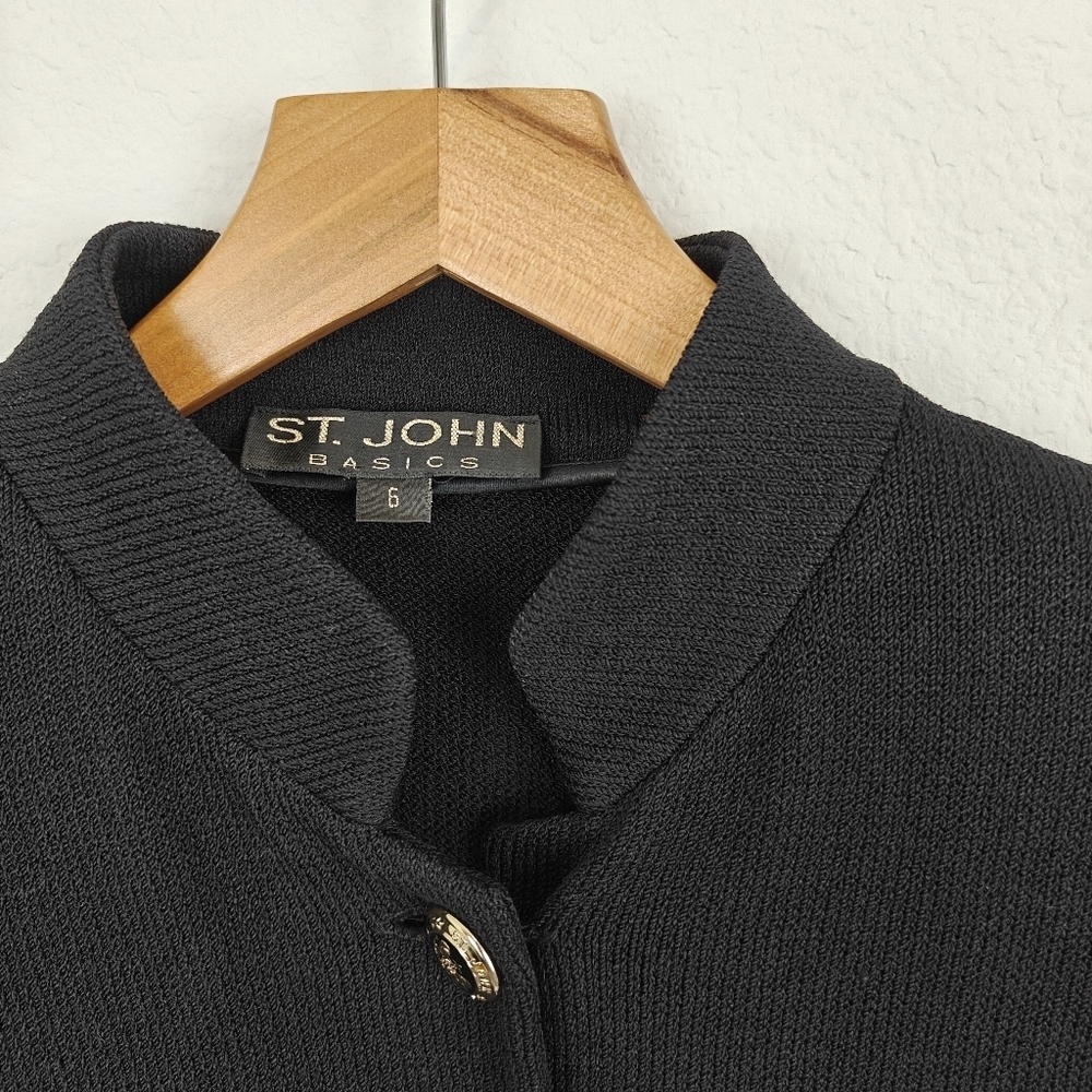 St. John Basics Mock Neck Button Up Padded Knit C… - image 7